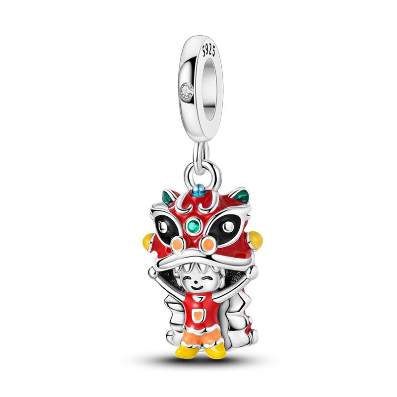 Red Color Series Charms Beads 925 Silver Blood Heart Love Car Strawberry Fruit Dangle Fit Bangle Bracelet DIY Jewelry