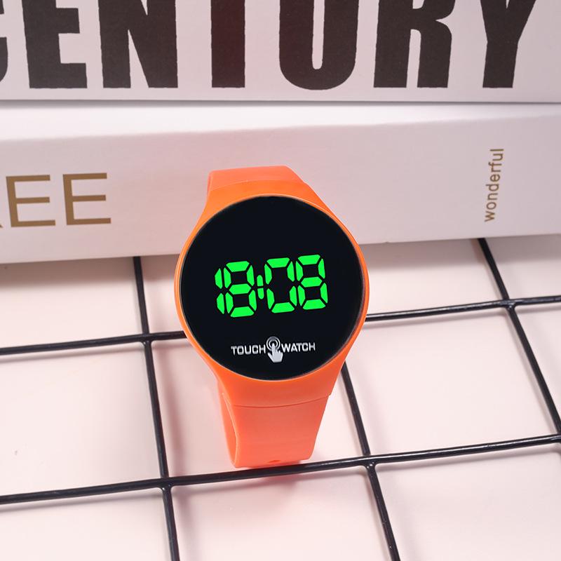 Унисекс Спортивные часы со светодиодным сенсорным экраном в корейском стиле – Модные, Простые, Дизайн с зеленой подсветкой