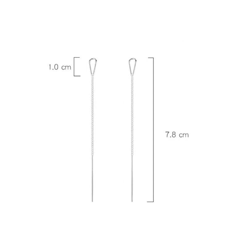 Earrings Silver Earrings Chain Silver American Earrings Drop Silver925 Simple Sway Gold Pink Gold (Silver)