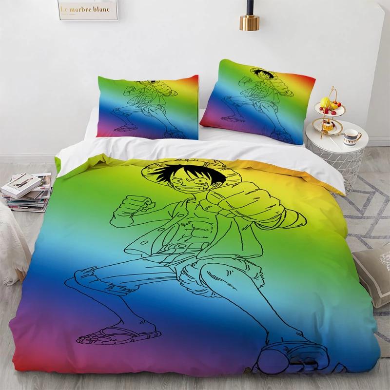 Anime One Piece Bedding Set Boys Girls Bedroom Decor Twin Full Queen King Size Cosplay Duvet Cover Pillowcases Gifts