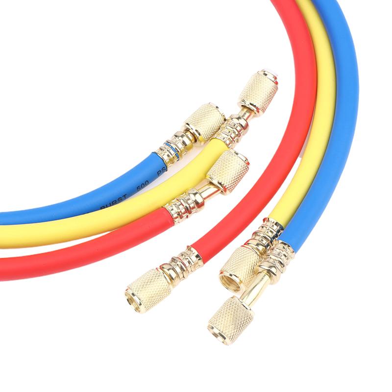 R410A 1/4'' Sae Ac Charging Hose Set 500 Psi For Air Condition Refrigerant Hoses R134 R22 Refrigeration Charging Tool