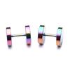 Lovely Beautiful Fashion Accessories Mix Colorful Round Dumbbell Stainless Steel Earrings Exquisite Elegant Women All-Match Jewelry