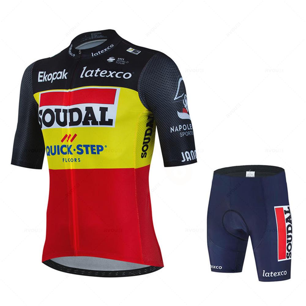 Soudal Quick Step комплект велосипедного трикотажа, летний бельгийский велосипедный дышащий мужской костюм для горного велосипеда Maillot Ropa Ciclismo, униформа, костюм