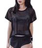 Lubitas Mesh Body Shape Slimming Rash Sportswear Top Shirt, Contour, Guard, (Small, Black)