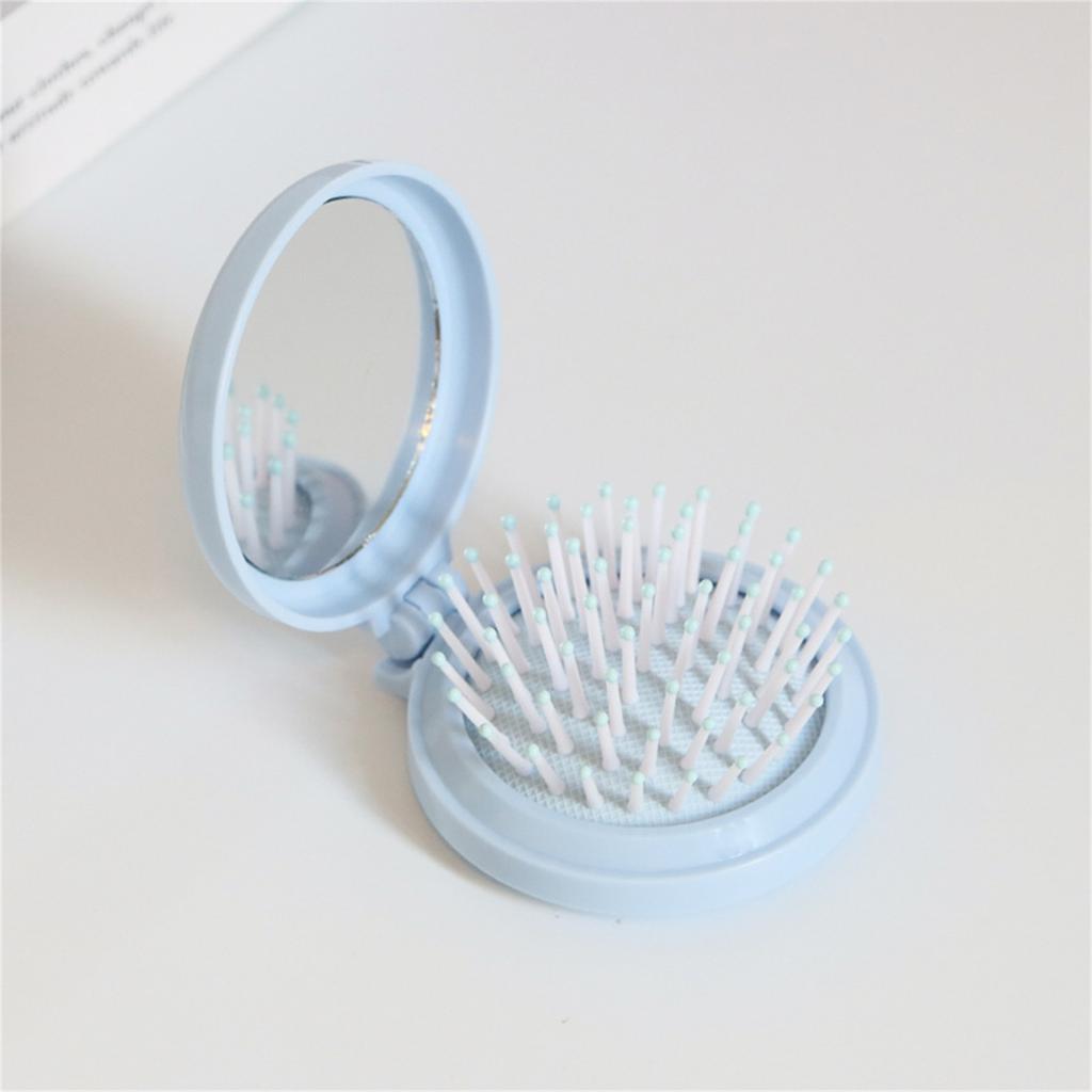 Складная Портативная Маленькая Расческа с Зеркалом для Макияжа DIY Подушечная Расческа для Массажа Головы Зеркало