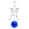 Horseshoe with Elephant Car Pendant Glass Decoration Butterfly Evil Eye Hanging Ornament Navy Blue