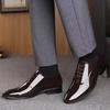 Men's New Formal Business Leather Shoes Spring Fashion Lace Up Pointed Patent Leather Wedding Shoes Big Size 38-48 Men's Shoes