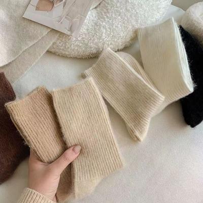 Cashmere Winter Warm Velvet Socks Thick Mid Tube Socks Casual Long Socks For Women