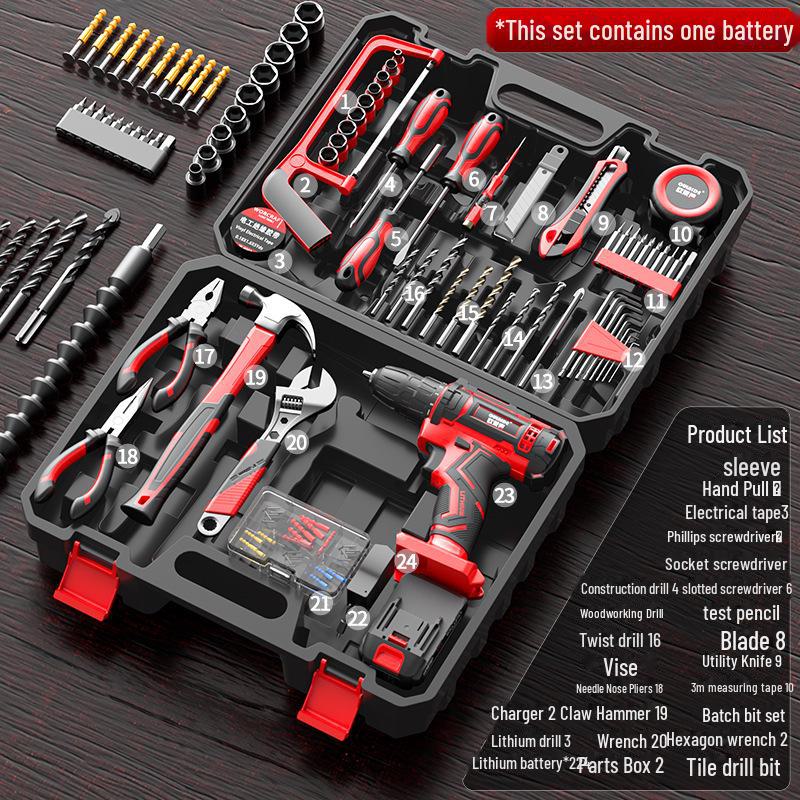 Многофункциональная электрическая дрель и набор инструментов для бытового и плотницкого ремонта