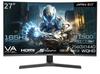 JAPANNEXT Gaming Monitor 165Hz 1ms WQHD 2560x1440 Resolution VA Panel Display Light Angle 27-inch (HDMI/DisplayPort/VESA Compatible/Height