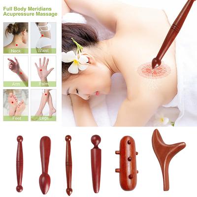 Массажер для тела Деревянный набор массажных палочек Акупунктурный массаж Инструмент для спа-терапии Точечная палочка Лечение Гуаша Релакс