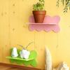 Yousheng Floating Wall Shelf Wooden Wall Mounted Shelf Wave Edge Display Shelf Storage Organizer for Home Decor Small Collectibles Plants Figurines