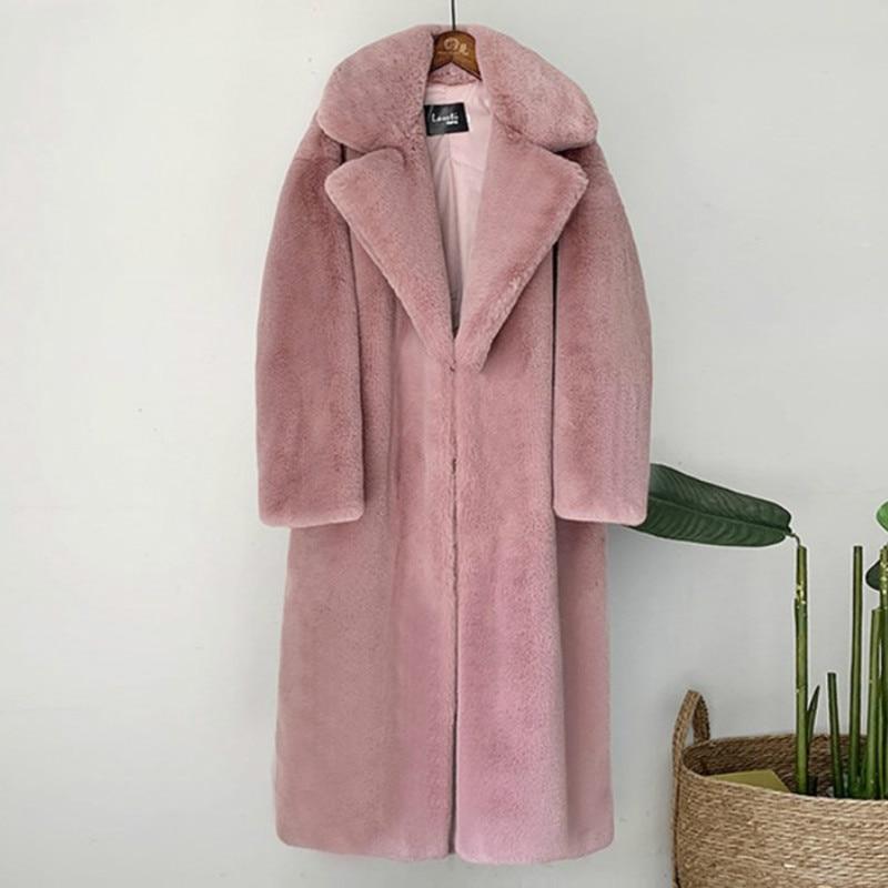 Elegant Winter Fur Coat Women Plush Faux Mink Fur Coats Loose Fur Jacket High Quality Overcoat Thick Warm Winter Jackets