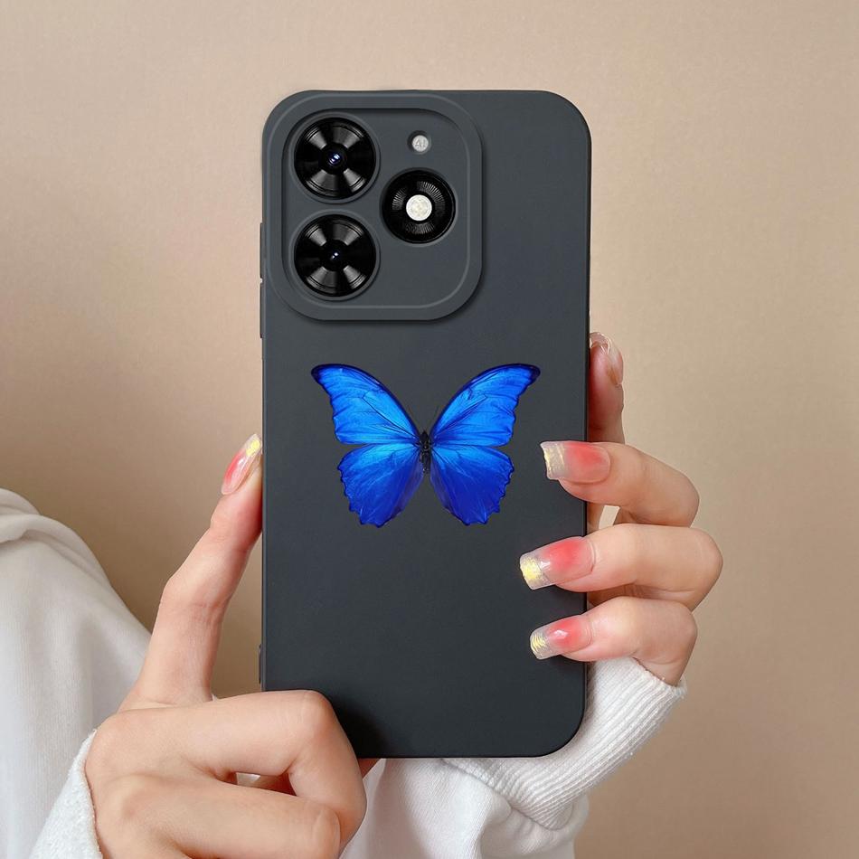 Чехол для Tecno Spark Go 2024 Простой Сердечко Мягкий Жидкий Силикон Защита Камеры Задняя Крышка Для Tecno SparkGo Funda Чехол для Телефона