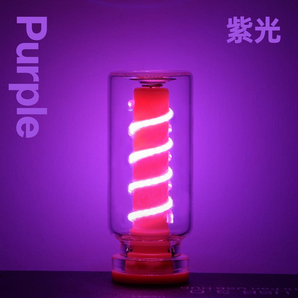 Transparent Spring Touch Dimmable USB Night Light, Portable LED Bedside Lamp