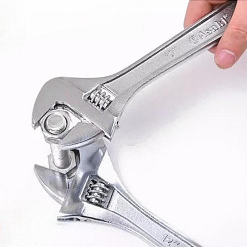 Large Openin Long Handle Universal Spanner Adjustable Wrench Carbon Steel Wrench Clamp Mechanical Workshop Hand Car Repair Tools