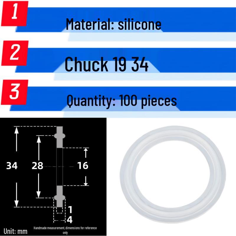 Silicone Quick-Release Sealing Ring & PTFE EPDM Fluoro Rubber Gasket Set