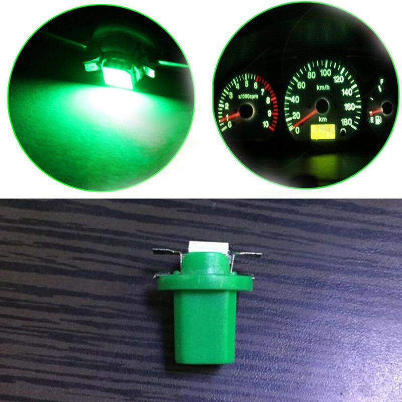 10 шт. T5 B8.5D 5050 1 SMD светодиодные универсальные приборные панели для приборов, лампочки зеленые пластиковые детали интерьера, автомобильные аксессуары