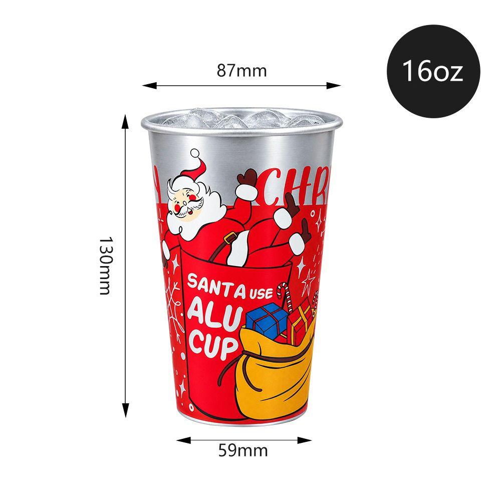 450ml Christmas Color Changing Cup Anti-Fall Cold Sensitive Tumbler Aluminum Beer Cup Home