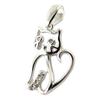 Les Trésors De Lily [P1179] - Silver Pendant 'Cat Silhouette' Silver-white (rhodium-plated) - 15x10 Mm