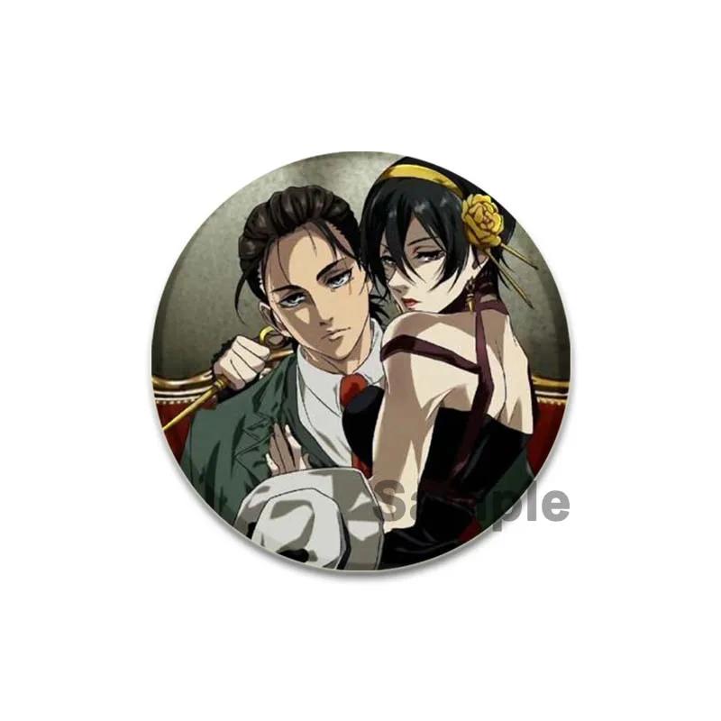 32/44/58 мм аниме Атака титанов Броши для ювелирных изделий Аксессуары Косплей Значок Мультфильм Подарочные рюкзаки Сумки Кнопки Значки Фанаты Коллекция