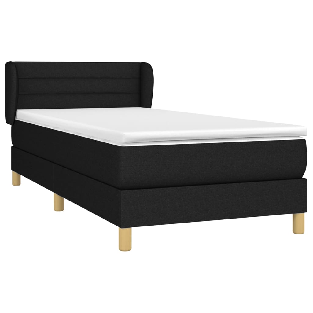Box Spring Bed with Mattress Black 80 x 200 cm Fabric
