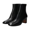 Fashion Boots Square Toe Leather Short Boots F43016 [Fabiorsconi]