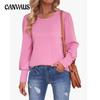 Spring and Autumn Women's Blouse Loose Casual Bubble Sleeve Long Sleeve Top