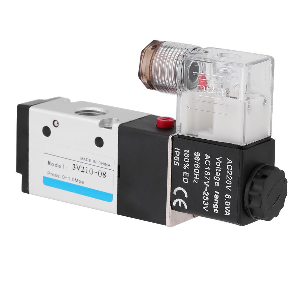 1pc Pneumatic Solenoid Valve 3 Way 2 Position Type G1 4 0.15    0.8 MPa (AC220V)