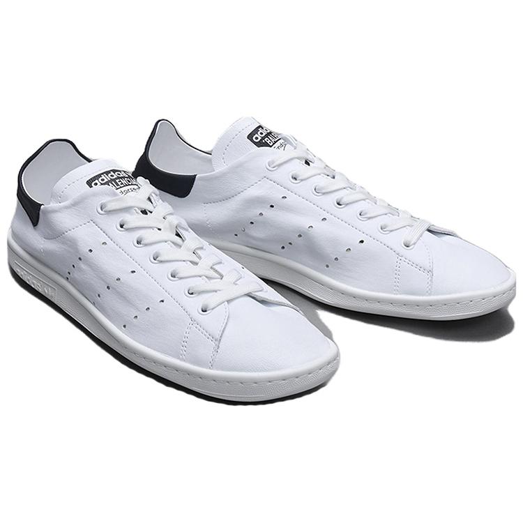 adidas Originals x Balenciaga STAN SMITH Низкие кеды для скейтборда с нескользящей подошвой и устойчивостью к истиранию Женские Белый Черный IF0374