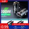 GLC GLB 200 Вт USB Автомобильное зарядное устройство Быстрая зарядка Мини Кольцо для вытягивания Автомобильное зарядное устройство для телефона Для Mercedes Benz A C E S G Class GLC CLE CLA GLB G