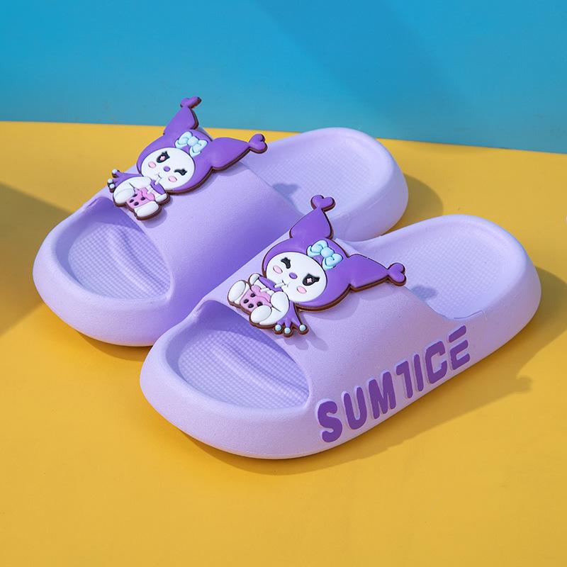 Summer Girls Cartoon Princess Slides Non Slip Soft Sole Indoor Bathroom Bath Sandals Cute Parent Child Flip Flops