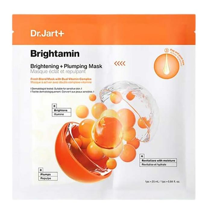 Dr.Jart+ Набор для ухода за кожей с витаминами V7 и Brightamin – Тонизирующий крем, Осветляющая сыворотка, Стик для глаз и Маска, Корейский