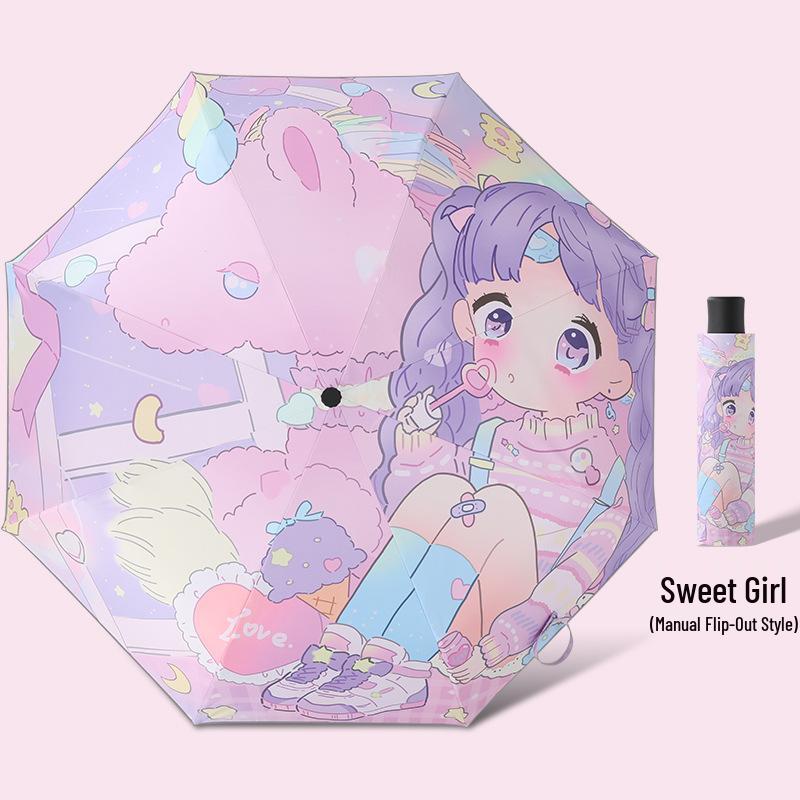 Children's Cartoon Fully Automatic Safety Umbrella: Rain or Shine, Reflective, Foldable, Anti-Rebound Design