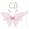 4Pcs Party Dress Up Butterfly Fairy Wings Set Lightweight Dress Up Wings  Women Girls