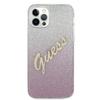 Guess Guhcp12Lpcuglspi Iphone 12 Pro Max6,7 Różowy/Pink Twarde Etui Brokatowy Gradientowy Skrypt