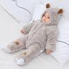 Winter Baby Romper with Ears Thicken Cotton Newborn Bodysuit Hooded Baby Girl Clothes Cartoon Boys Jumpsuit 0-24 Months