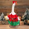 Christmas Goose Outfit Santa Claus Goose Costume Porch Goose Xmas Clothes for 23" Cement or Plastic Geese Lawn Garden Decor