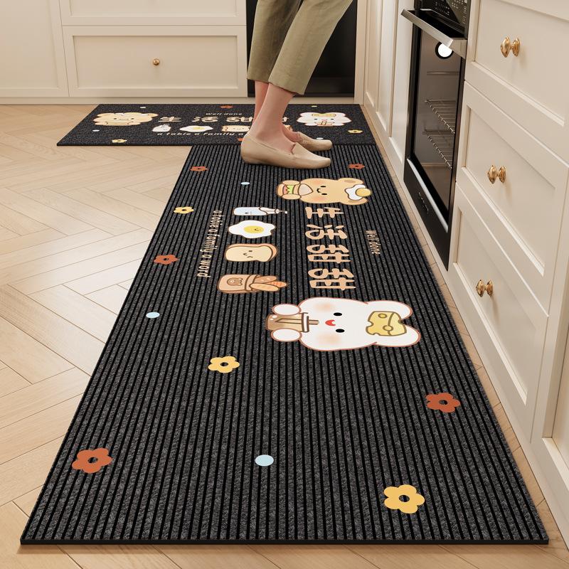 VIIKAMA Cartoon Cute Rug Water Absorbent and Slip-Resistant for Kitchen, Laundry Room, Dining Room, Footpad for Home Decoration