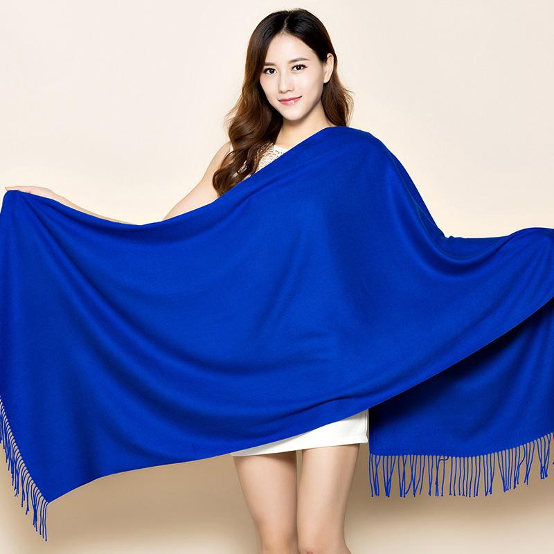 70 * 200cm Autumn And Winter New Women'S Solid Color Versatile Simple Tassel Imitation Cashmere Mohair Scarf Warm Scarf Atmosphere Shawl