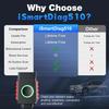 Сканер OBD2 для iPhone и Android, Двунаправленный диагностический инструмент с пожизненным обновлением, 13 сбросов, Прокачка ABS, Обучение дроссельной заслонки,