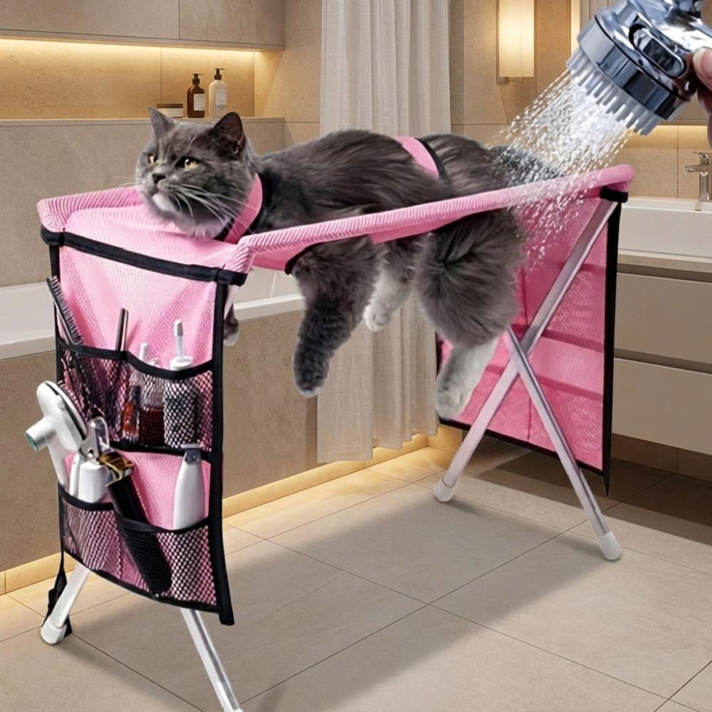 Folding Dog Grooming Table Anti-Scratch Pet Washing Station Pet Grooming Hammock Nail Trimming