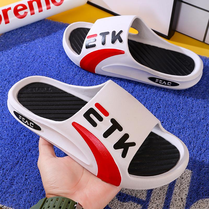 Летние мужские тапочки EVA мягкие уличные пляжные прогулочные тапочки плоские противоскользящие тапочки для душа мужские шлепанцы на толстой подошве