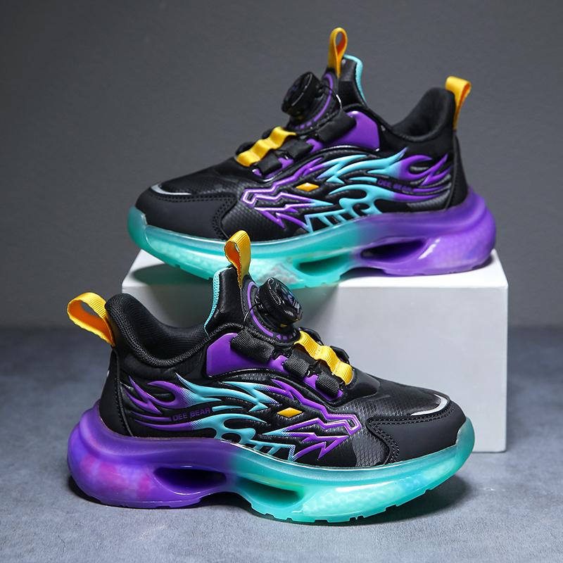 TUINANLE Детская спортивная обувь, кроссовки с узором дракона для мальчиков, повседневная баскетбольная обувь на платформе для подростков