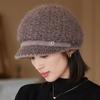 Осенне-зимняя холодостойкая вязаная теплая шапка, толстая шапка-утконос, шерстяная шапка в западном стиле для женщин