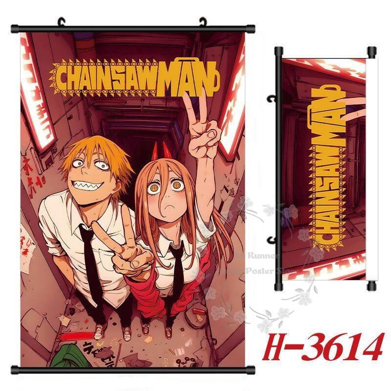 C-Chainsaw Man Hd Poster Scroll Painting Peripheral Hanging Painting Bedside Living Room Background Wall Cloth Painting