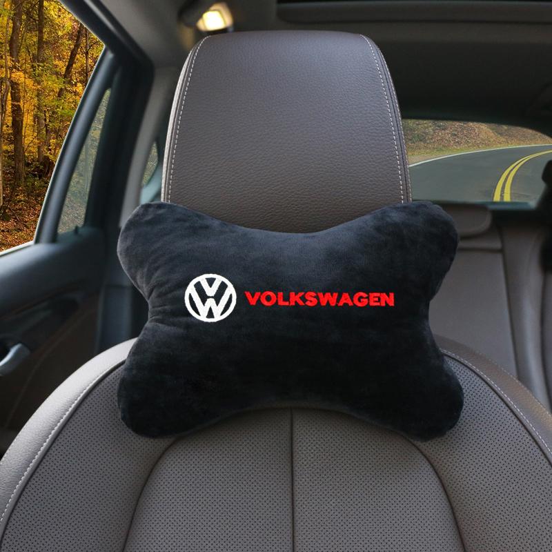 Set Car seat Neck Pillows&Seat Belt Cover Comfort Rest Travel Cushion For Volkswagen VW Scirocco CC Golf 6 GOLF 7 MK6 Polo zl0