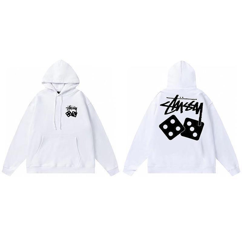 Stussy Mens Hooded Sweatshirt Casual Loose Fit Streetwear Printed Pullover