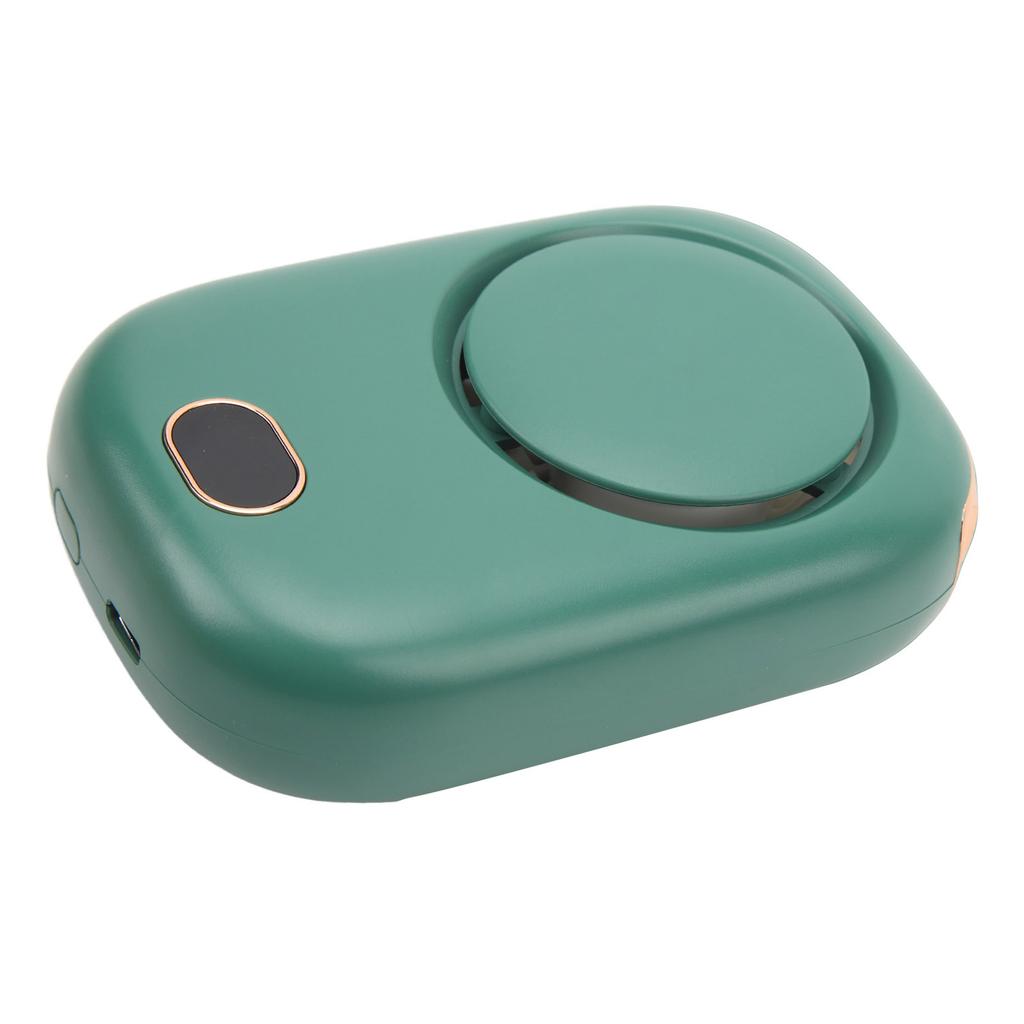 Hanging Neck Fan Portable USB Charging Leafless Fan Large Wind Power Display Hanging Neck Bladeless Small Fan Dark Green