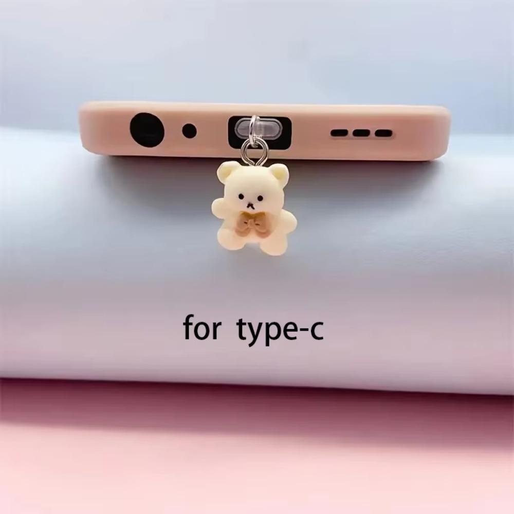 Anti Dust Cap Mobile Phone Dust Plug Kawaii Dust Cover New Bear Dust Plug